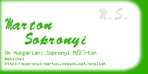 marton sopronyi business card